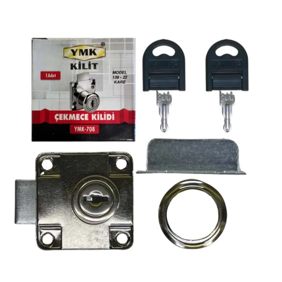 YMK KARE ÇEKMECE KİLİDİ 138-22 YMK-708