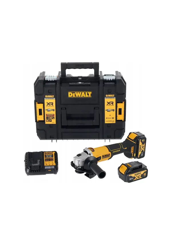 Dewalt DCG407M2T-QW 18V XR Avuç Taşlama 2x4.0AH Akü + Tstak Çanta Set